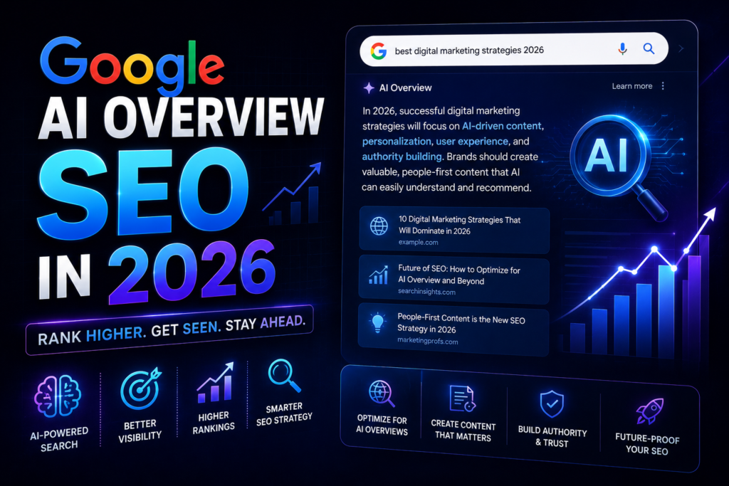 Google AI overview example in search results for seo