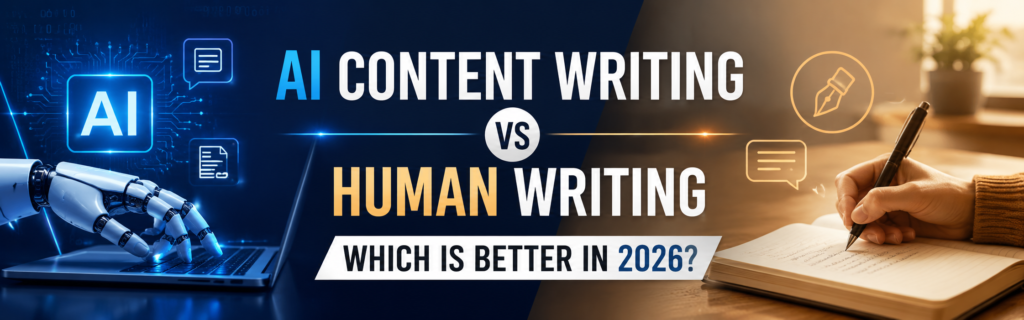 AI content writing vs human writing comparison in 2026