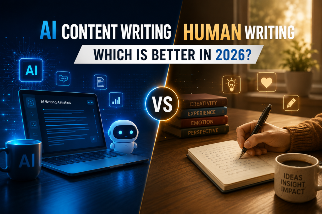 Comparison of AI generated content and human written content 